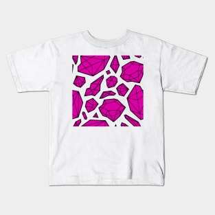 Rough Diamond Fashion Print Pink White Kids T-Shirt